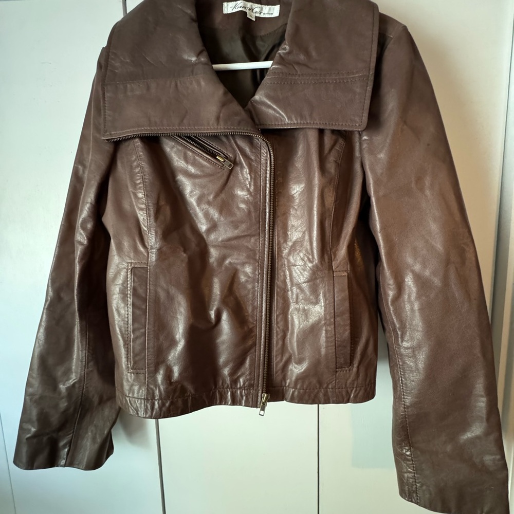 Kenneth Cole Women's Chocolate Leather Jacket